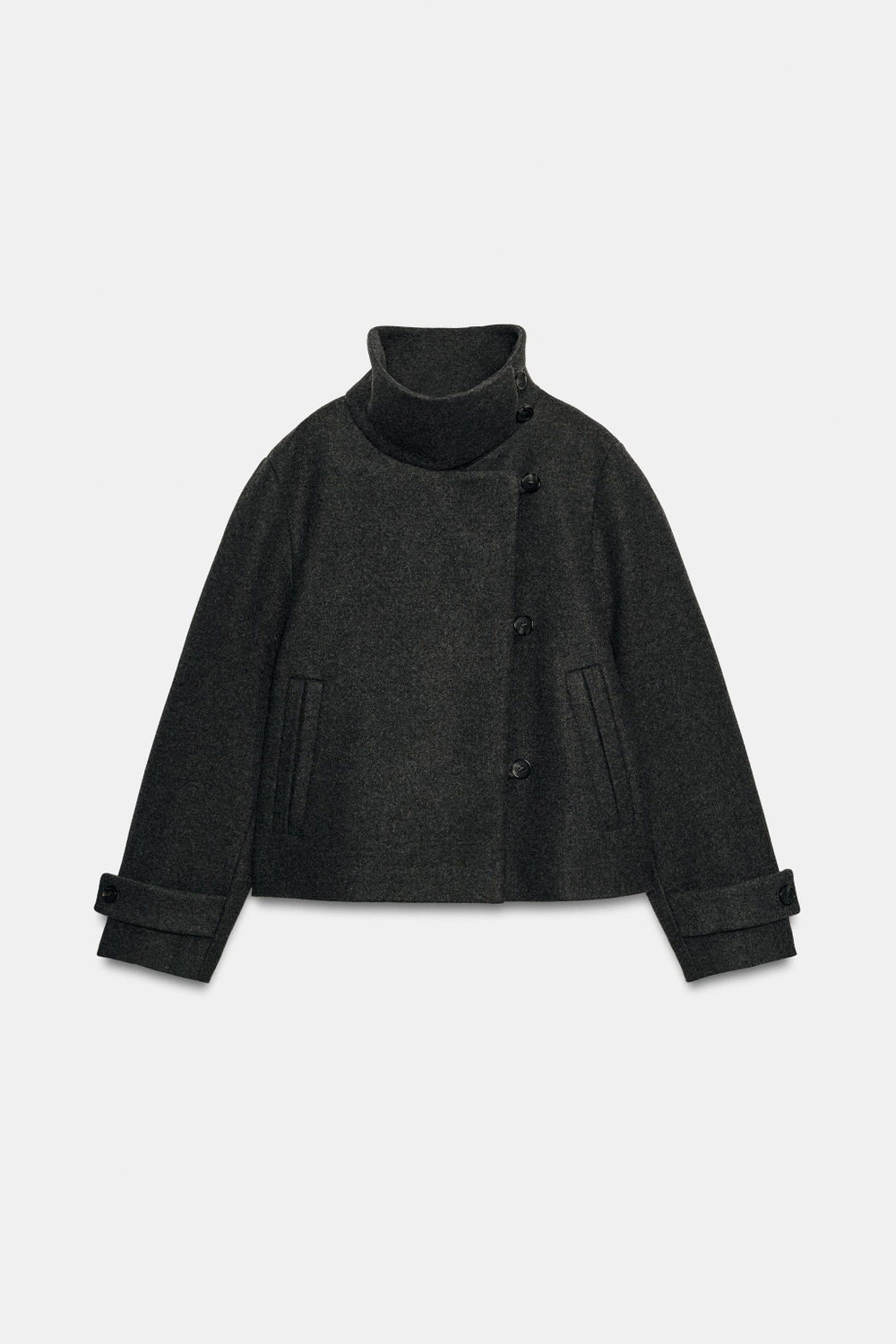 ДВУБОРТНАЯ КУРТКА ИЗ МЯГКОЙ ТКАНИ — ZARA