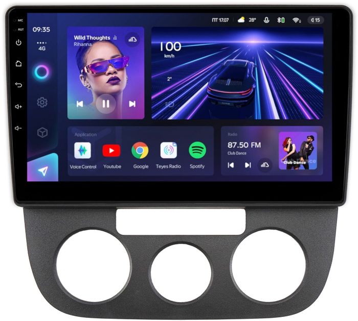 Магнитола для Volkswagen Jetta 5 2005-2010 (кондиционер) - Teyes CC3L на Android 10, CarPlay, 4G SIM-слот