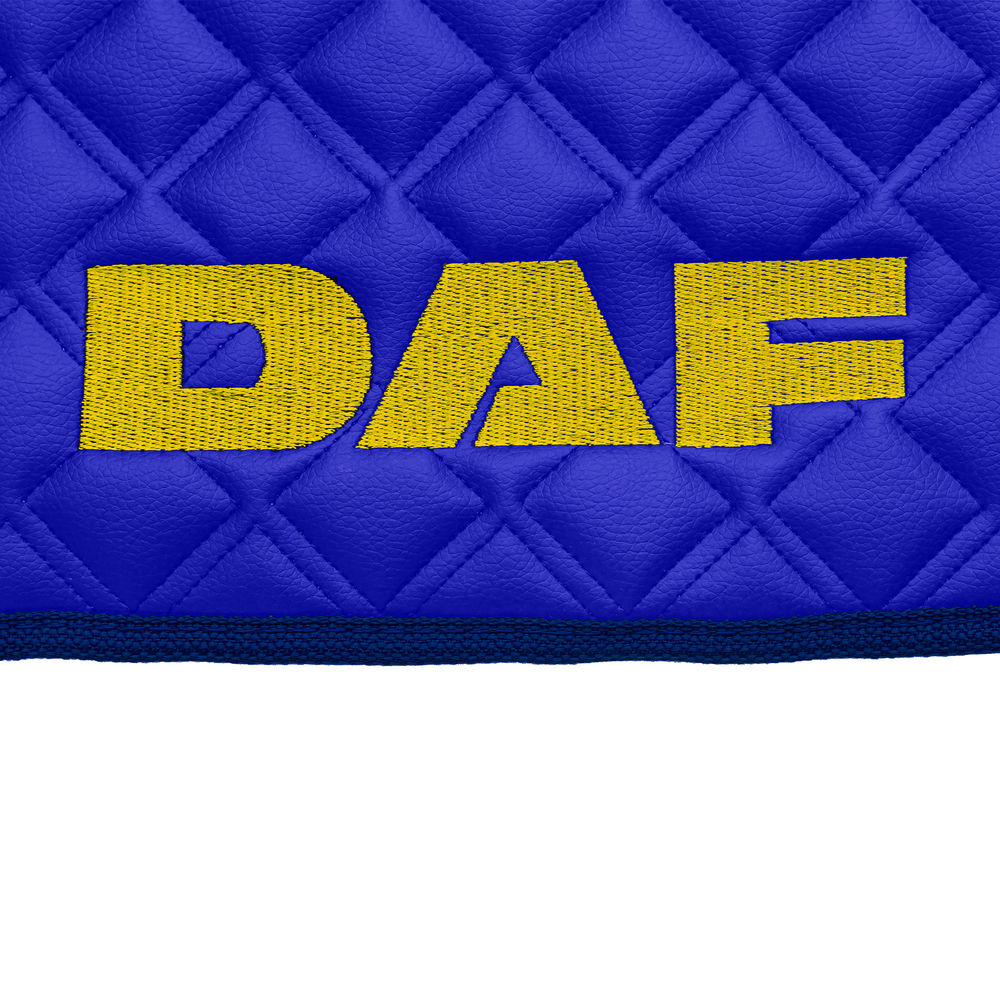 Ковры Daf XF-105 с 2006 года (механика) (экокожа, синий, синий кант, желтая вышивка)