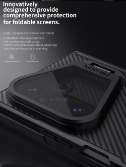 Чехол черный с MagSafe для смартфона Samsung Galaxy Z Fold 8 Ultra, серия CamShield Prop Magnetic (версия с прозрачной крышкой объектива) от Nillkin
