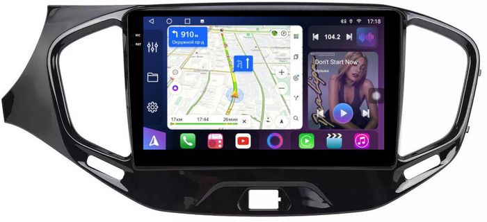 Магнитола для Lada Vesta 2015-2022, Vesta Cross (штатная КЗВ) - FarCar S400-TS18 монитор 9.5" QLED на Android 14, CarPlay, 4G SIM-слот