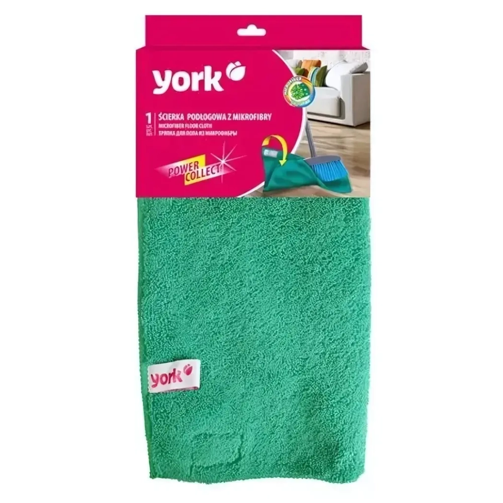 Салфетка из микрофибры для пола двусторонняя с застежкой YORK (50см)