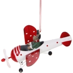 Елочная игрушка «Авиапутешествие» 13*11.5 см, белый