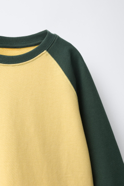 ZARA ФУТБОЛКА С РУКАВАМИ РЕГЛАН, МЯГКИЙ ЖЕЛТЫЙ