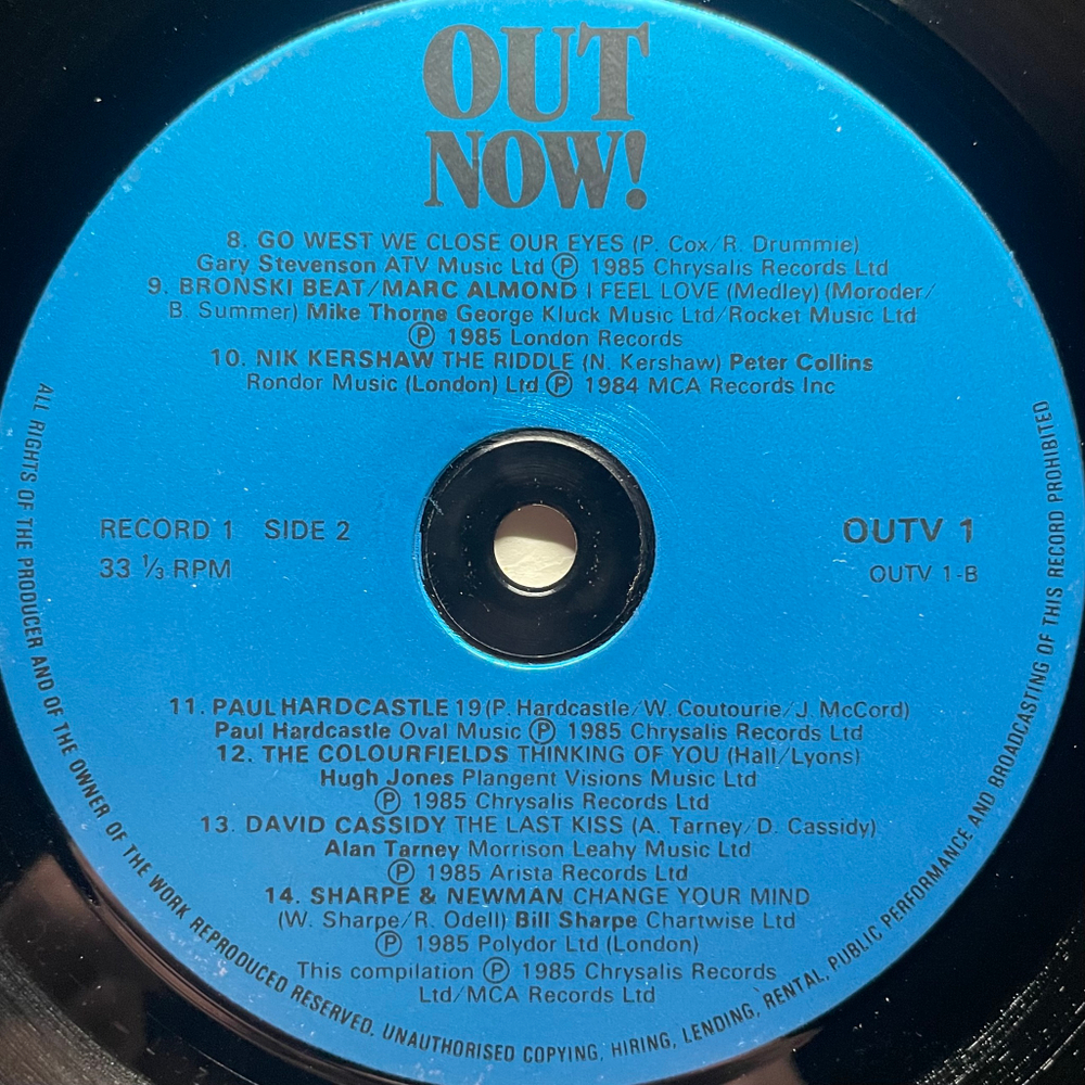 Сборник Out Now! 2LP (Англия 1985г.)