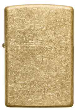 Зажигалка Zippo Classic с покрытием Tumbled Brass, латунь/сталь, золотистая, матовая, 38x13x57 мм