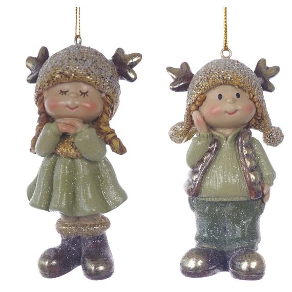 Фигурка декоративная "Дети", L 5 W 3 H 9,5 см, 2в.