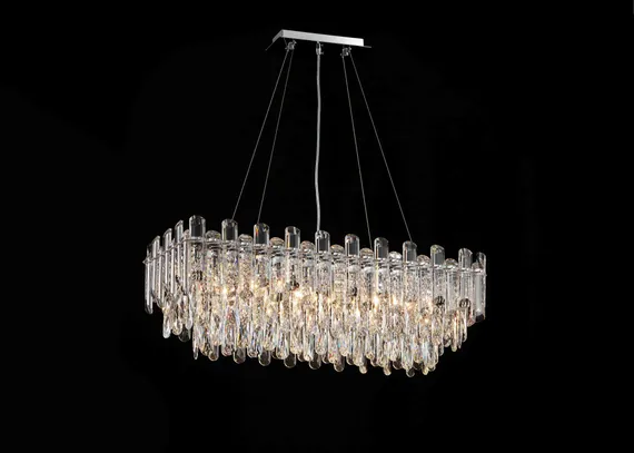 Люстра подвесная NewRgy NW076-L800*W300*H290 RECTANGLE CHROME, 6×40 Вт, хромированная