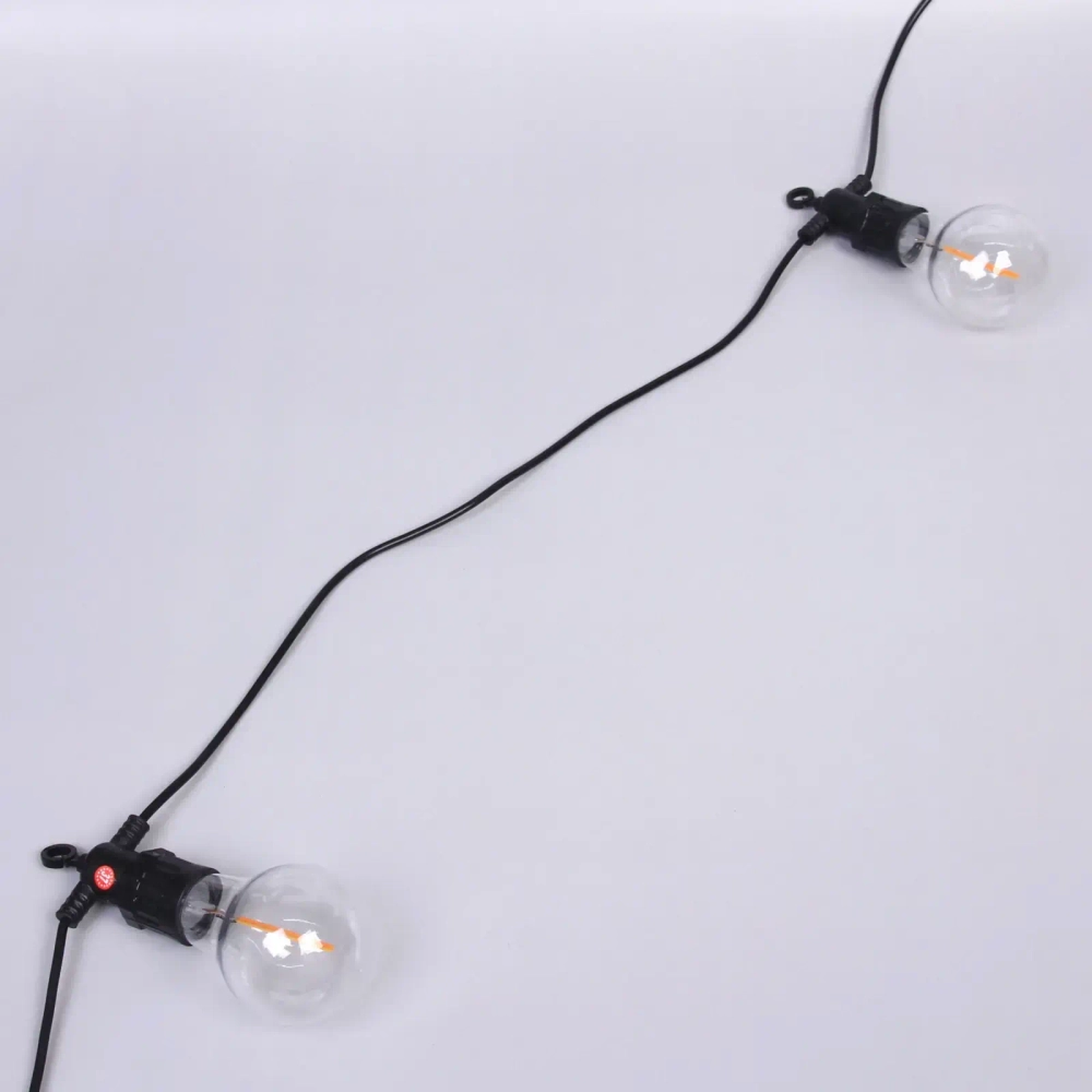 Гирлянда для улицы НИТЬ «Бегущие огни» 5м 10 ламп LED (6*7 см), черный провод, авторежим-водопад,IP-65, Теплый белый (возможность соединения)