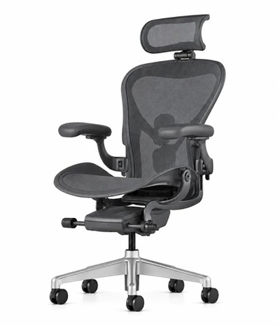 Кресло Herman Miller Aeron Graphite Polished Aluminium, размер C