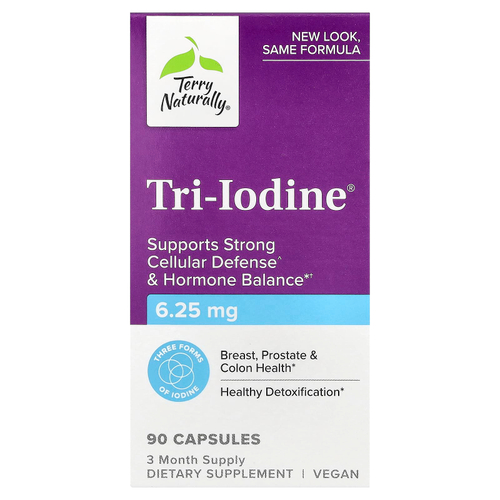 Terry Naturally, Tri-Iodine®, 6,25 мг, 90 капсул