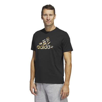 Мужское теннисное поло adidas Power Logo Foil T-Shirt Men - Black, Beige