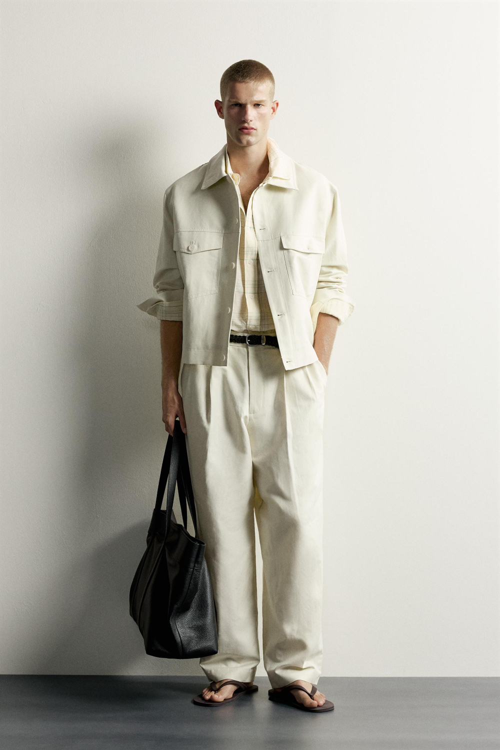 КУРТКА-РУБАШКА СВОБОДНОГО КРОЯ ИЗ ХЛОПКА И ЛЬНА — ZARA