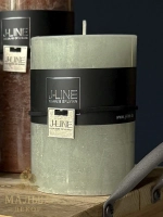 Свеча декоративная J-LINE воск 48 часов горения "Зелёная пудра" малая 7x7x10 см