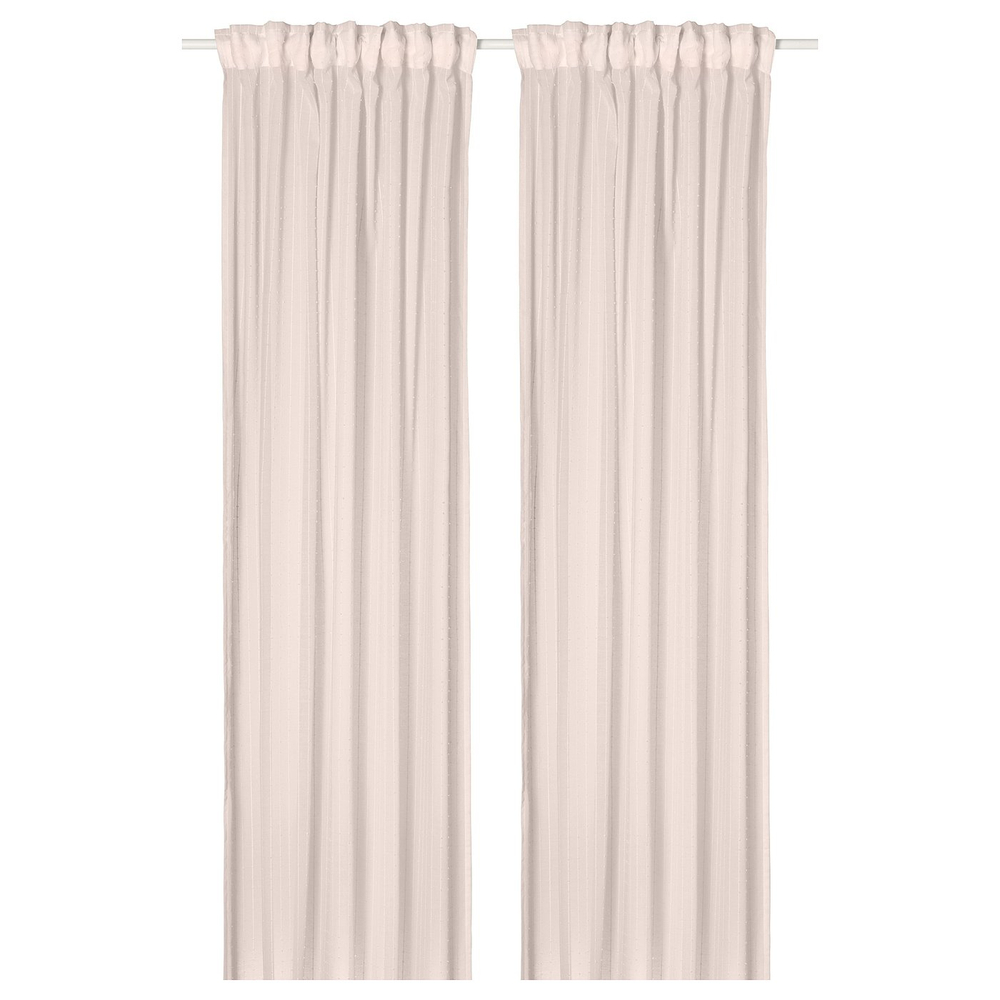 IKEA MATILDA  (ИКЕА МАТИЛДА)  -  Занавески, 2 шт. - бледно-розовые/на ленте 145x250 см
