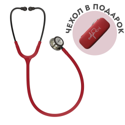Стетоскоп Littmann Classic III, бордовый, акустическая головка цвета шампанское (5864)