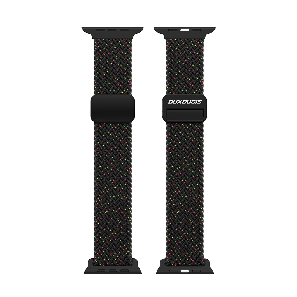 Эластичный ремешок черного цвета (Black Unity) от Dux Ducis для смарт часов Apple Watch размером 42, 44, 45, 46, 49MM, серия Strap (Mixture Pro Series)