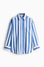 Рубашка оверсайз из смеси со льном - H&M