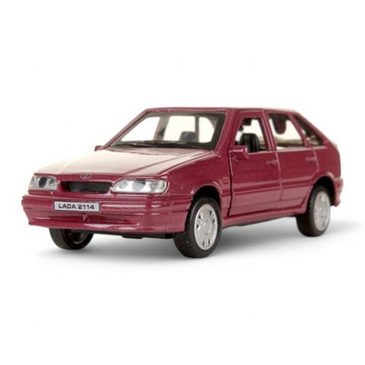 Модель ин. мет. "Lada-2114 Samara" 12см, открыв.двери и багажник,фиолет. коробка 2114-12-PRL(Технопарк)