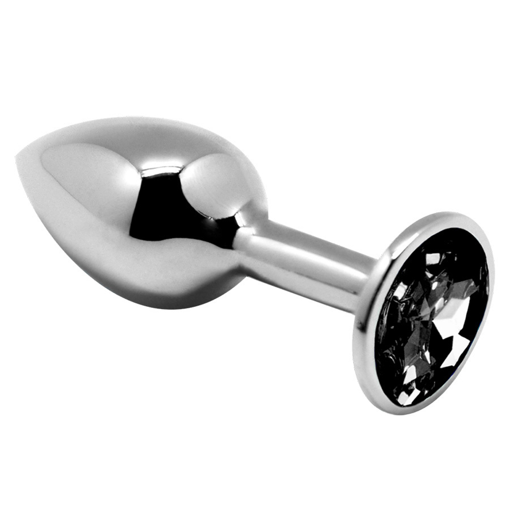 Анальная втулка Alive Mini Metal Butt, черный кристалл, M