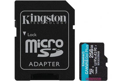Карта памяти Kingston microSDXC Canvas Go Plus Class 10 UHS-I U3 (170/90MB/s) 256GB + ADP
