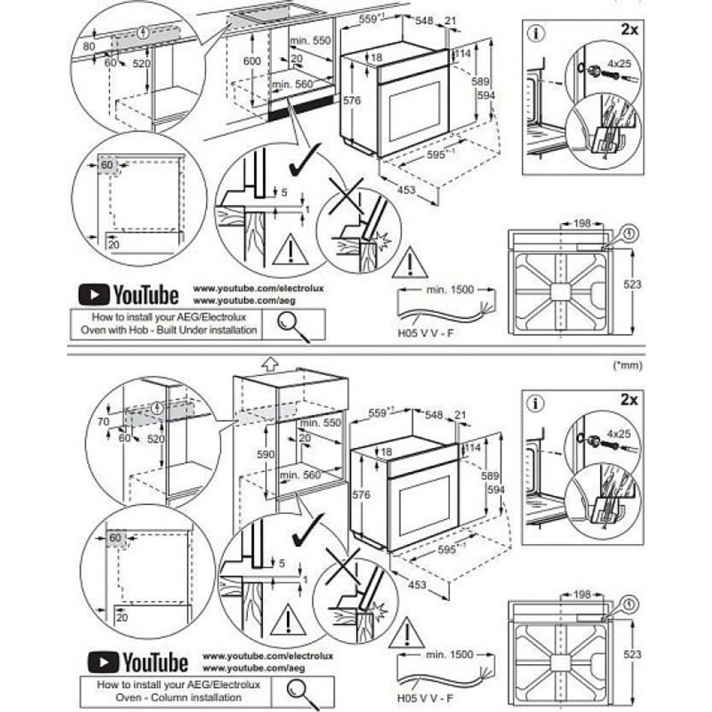 Электрический духовой шкаф Electrolux EOF3F00X