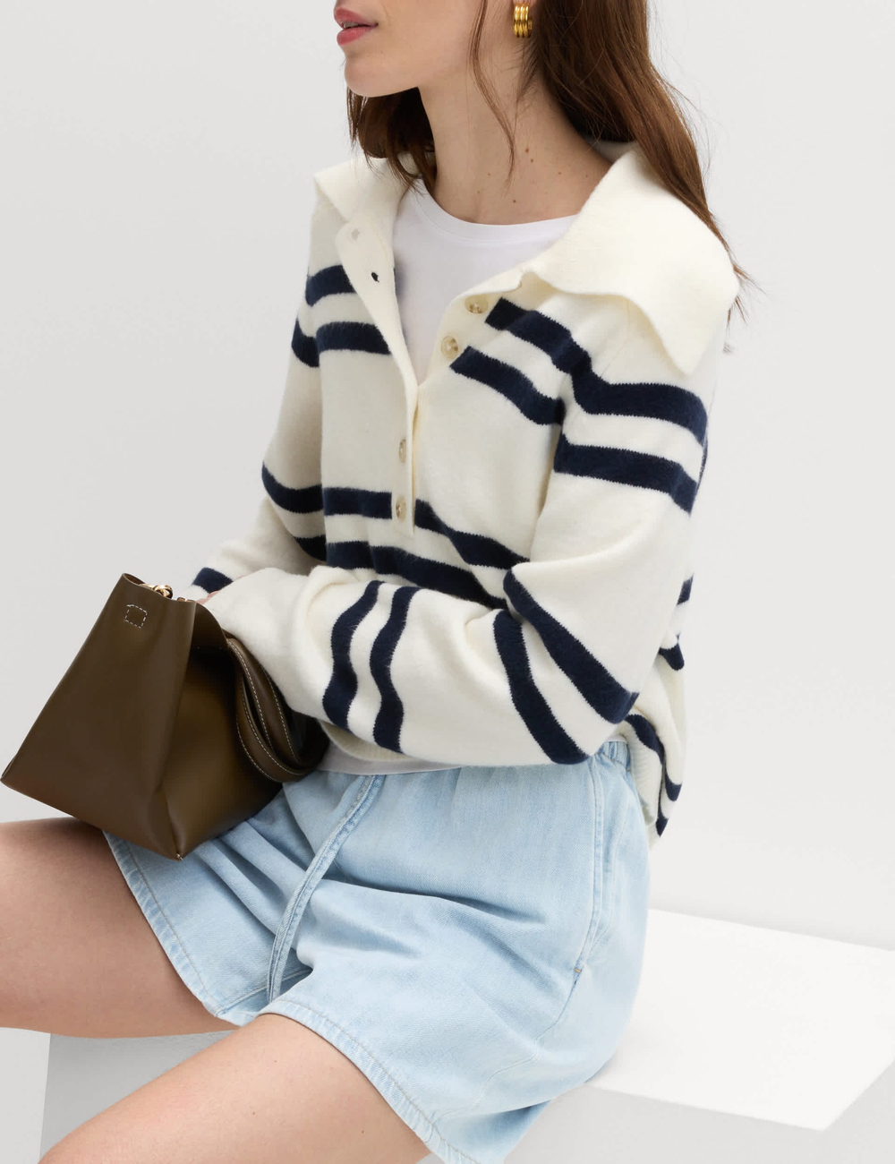 Хлопковые джинсовые шорты T57005735 - Marks & Spencer