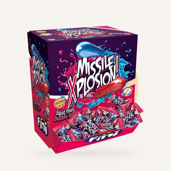 Жевательная резинка Fini Missile Xplosion Взрыв ракеты — на фирменном фоне OH MY GEEK