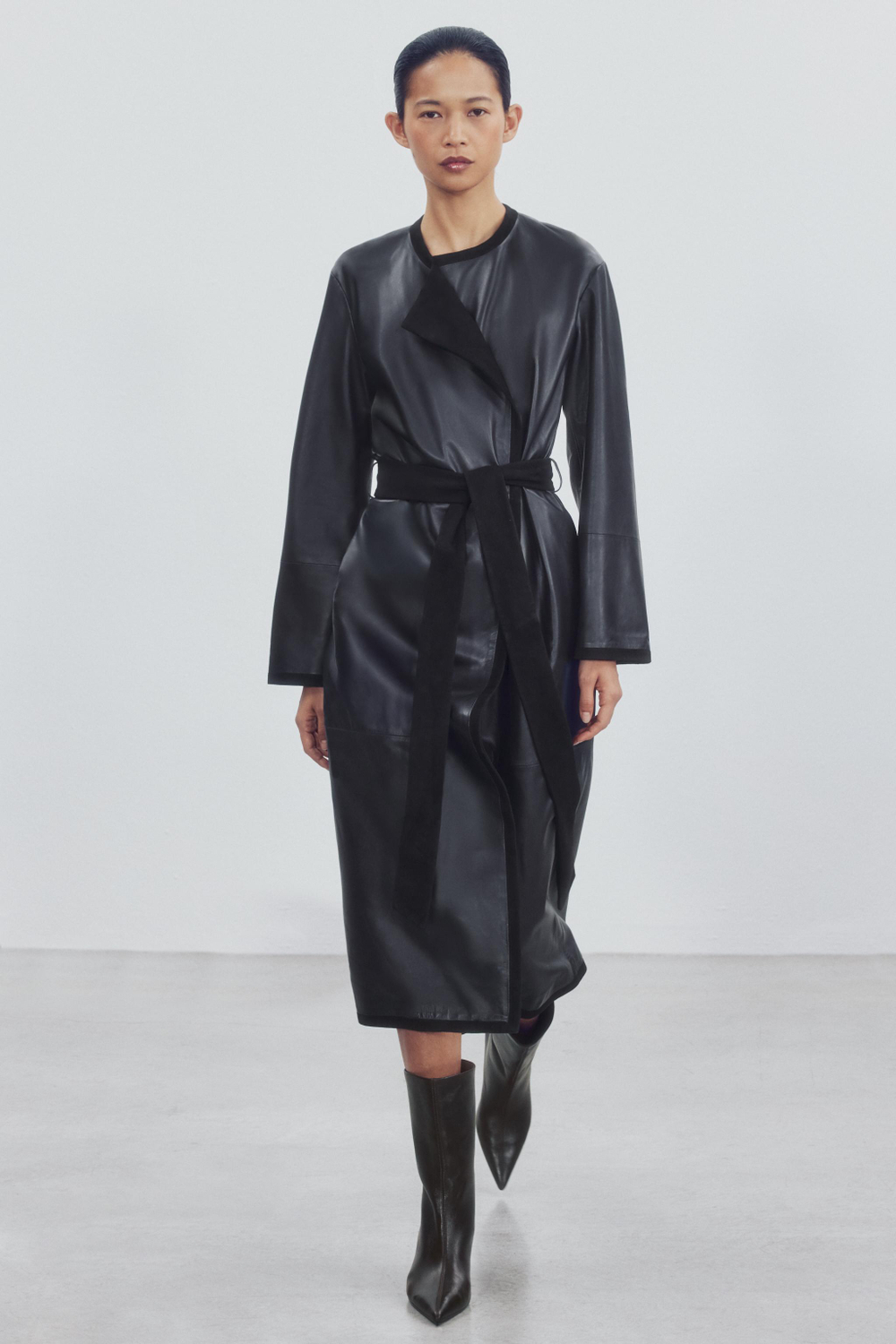 ZARA КОЖАНЫЕ БОТИЛЬОНЫ НА КАБЛУКЕ, КОРИЧНЕВЫЙ