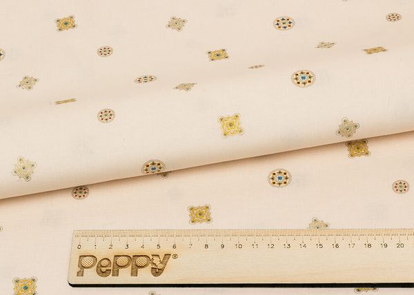 Ткань для пэчворка Peppy Индийское сари, отрез 60х110 см, 146 г/м², ИС-05 кремовый, Peppy
