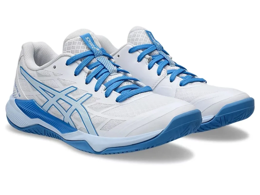 Женские кроссовки для бадминтона/сквоша Asics Gel-Tactic 12 - white/light blue
