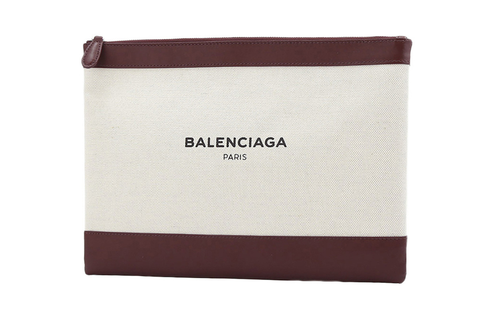 Balenciaga Canvas With Leather Clutch Women"s Ecru