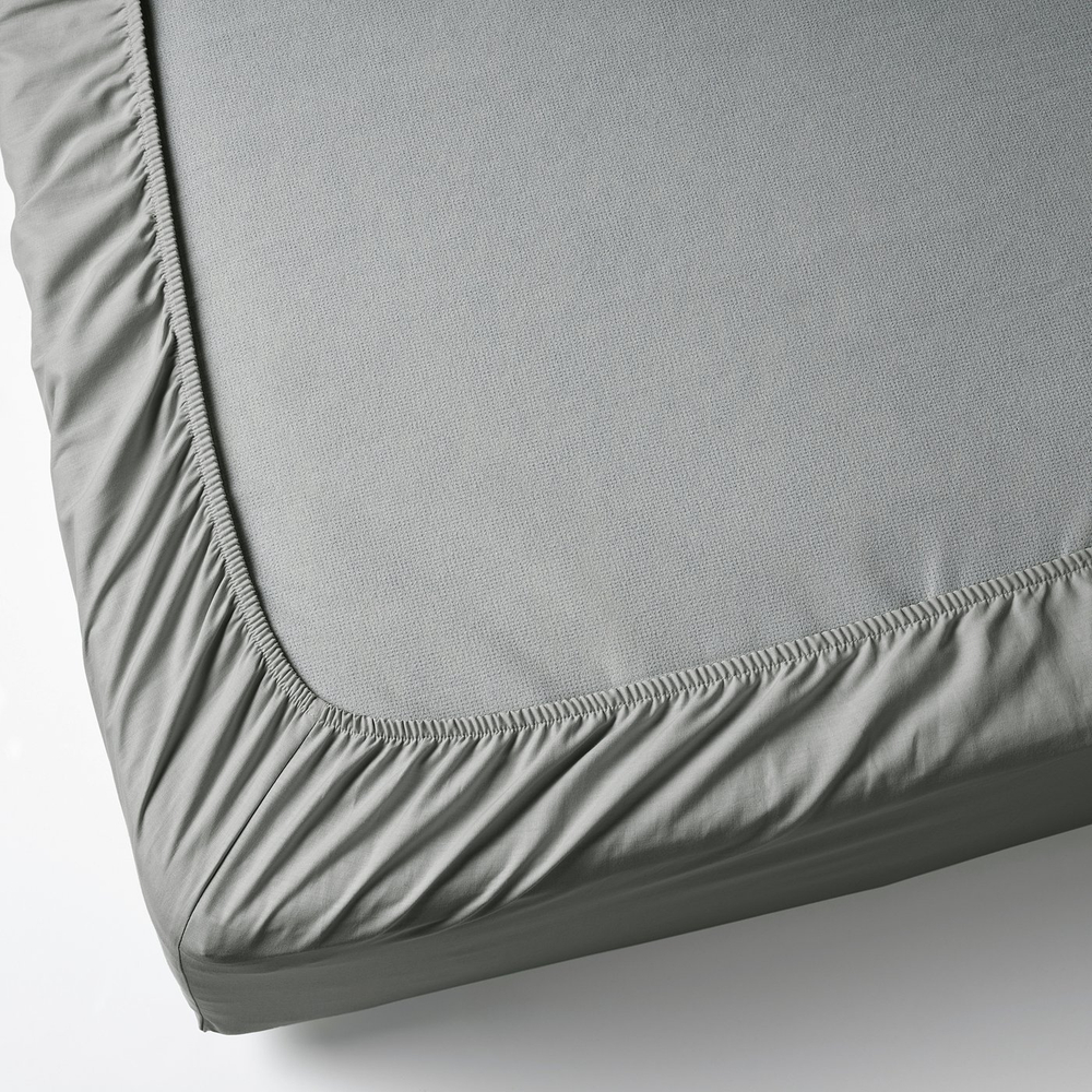 IKEA DVALA  (ИКЕА ДВАЛА)  -  Простыня на резинке - серый 140x200 см