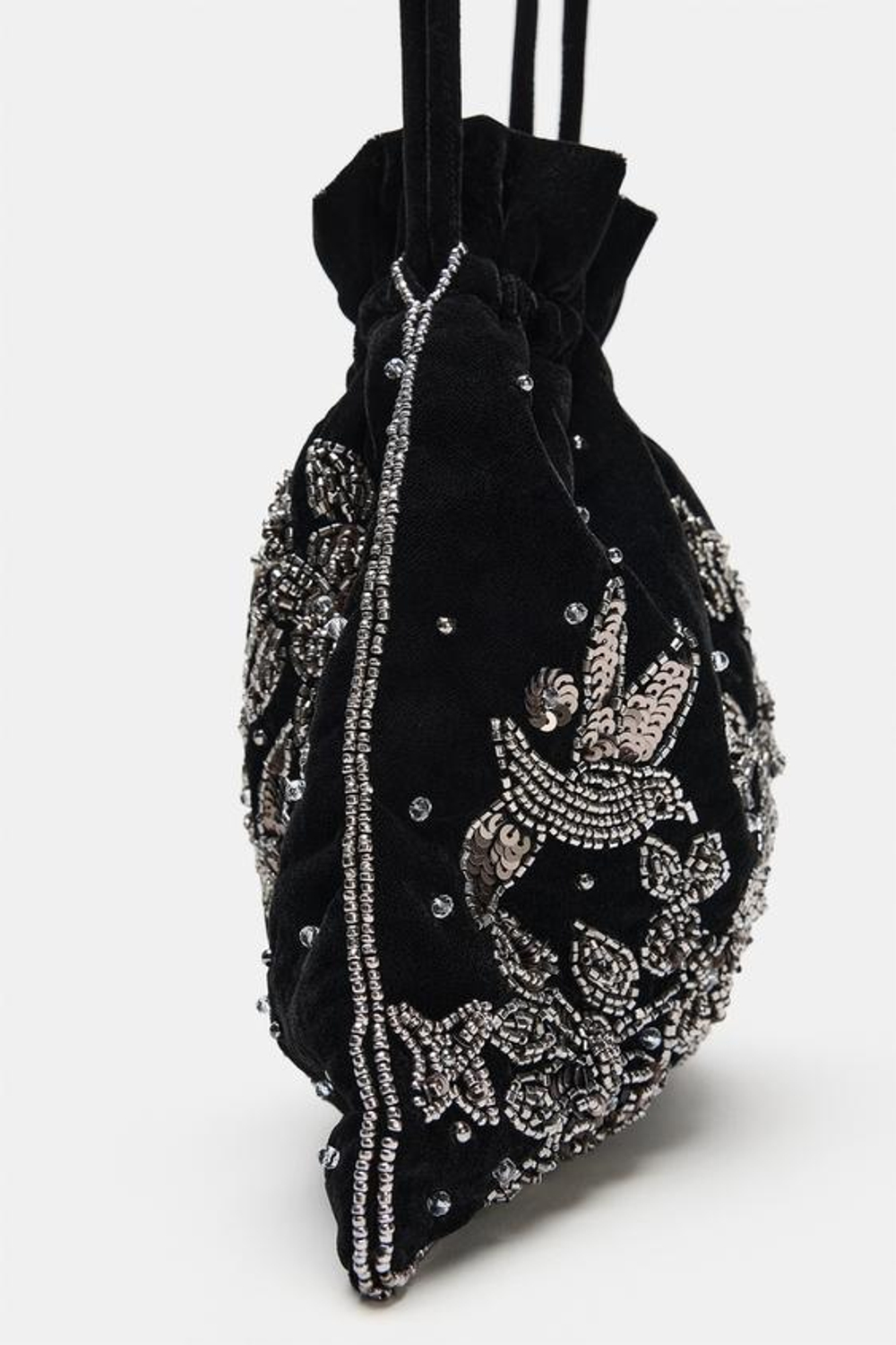 ZARA МИНИ-СУМКА С ВЫШИВКОЙ, ЧЕРНЫЙ