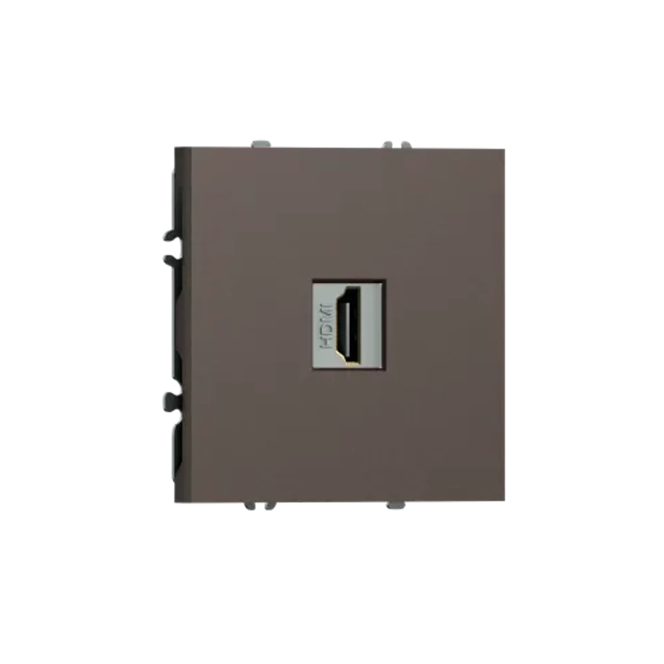 Розетка с разъёмом HDMI 2.0a, черный, мокко DONEL S08