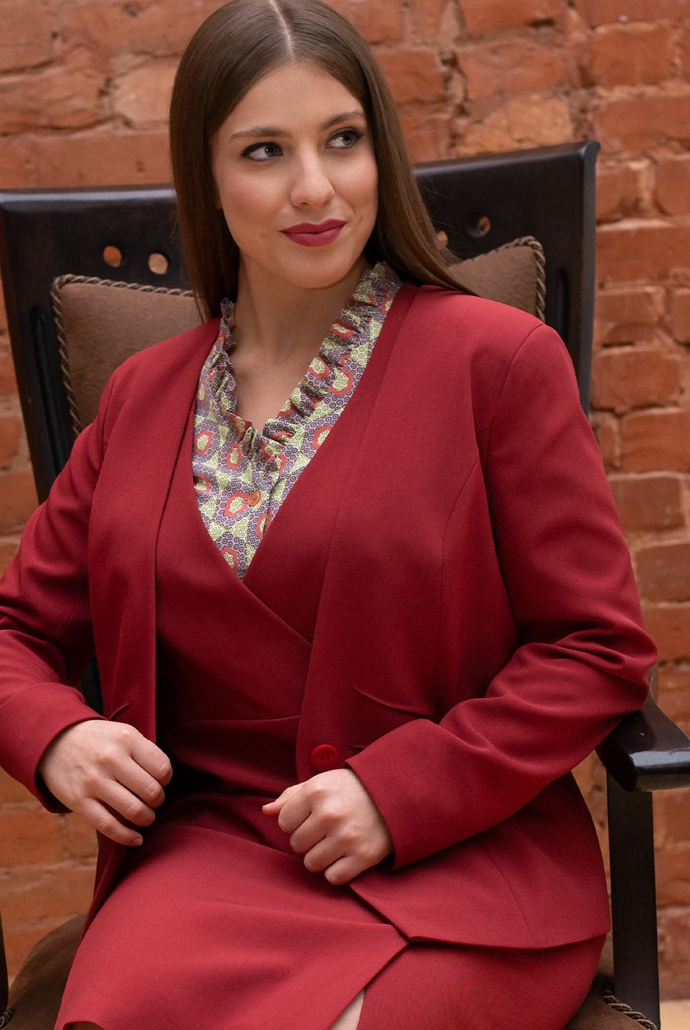 Жакет с подкладом Mila Bezgerts 3519зе, цвет Красный, размер 46-164
