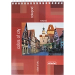 Блокнот Attache Colors of city А5 50 листов красный в клетку на спирали