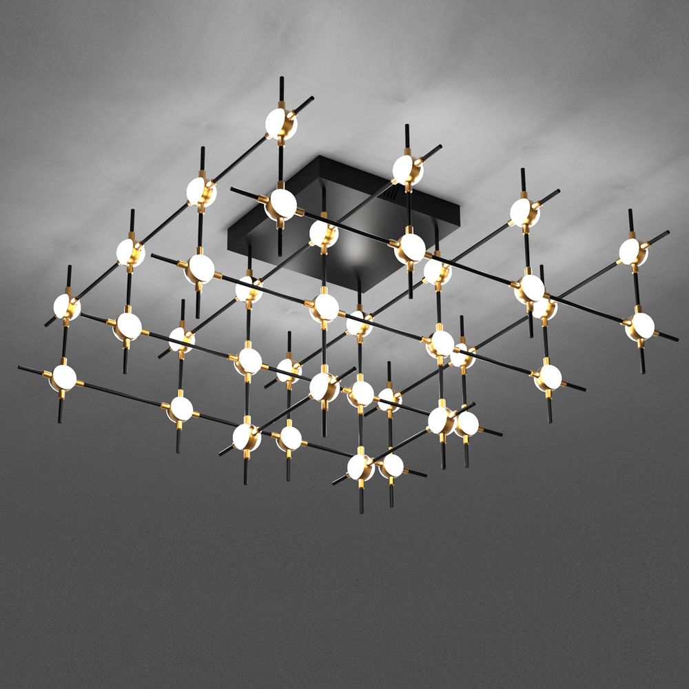 Потолочный светильник Molecular 36 black/gold