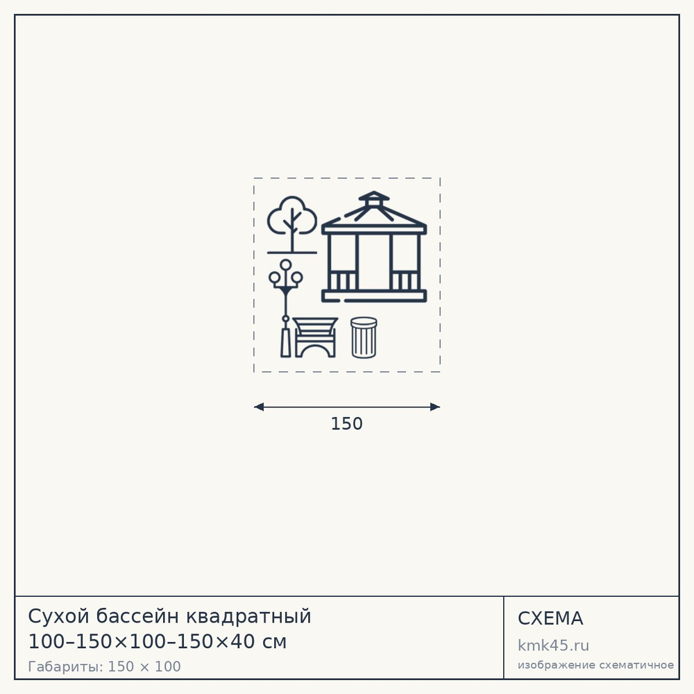 Сухой бассейн квадратный 100–150×100–150×40 см — от 11 000 ₽