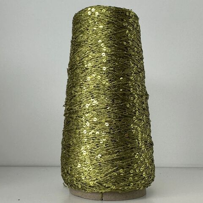 MONALISA - PINORI Filati; вискоза, п/а, пайетки 3мм, через каждые 10мм; 330м/100гр; цвет: оливковый; ТОЛЬКО !! 45, 190 гр