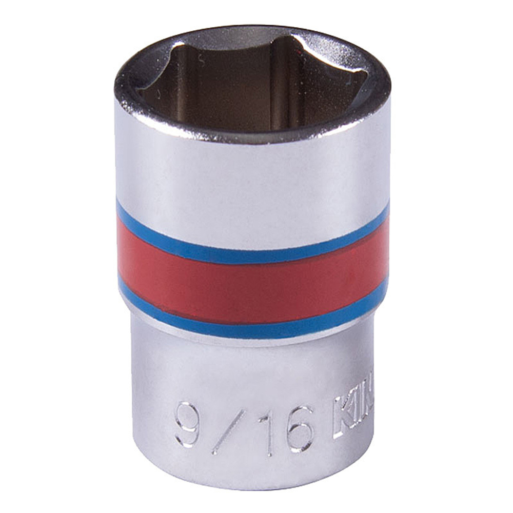 KING TONY (333518S) Головка торцевая стандартная шестигранная 3/8", дюймовая 9/16"