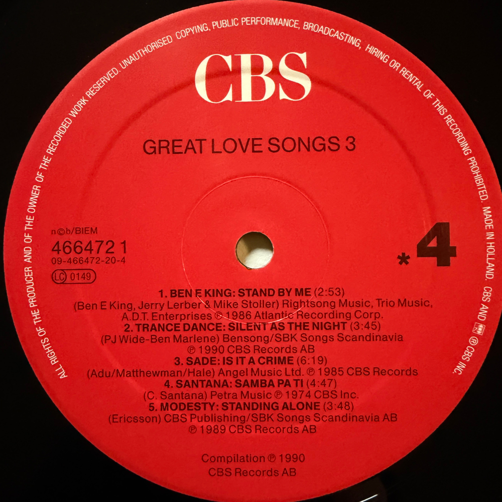 Сборник Great Love Songs 3 2LP (Голландия 1990г.)