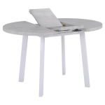 Стол Bradex Home Next круглый раскладной 90-120x90x76,5см, Бетон Лайт, белый