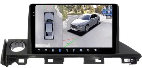 Магнитола для Mazda 6 GJ 2015-2018 - FarCar BX3005M-360 монитор 9.5" 2K QLED на Android 13, Быстрая, CarPlay, 4G SIM-слот, 4 камеры в комплекте