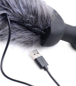 Черная анальная вибропробка с серым лисьим хвостом Grey Fox Tail Vibrating Anal Plug (Цвет: черный с серым)