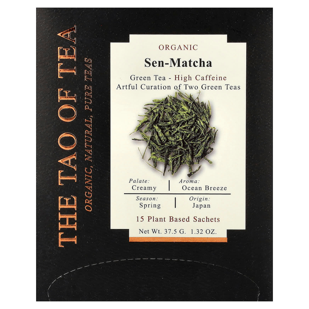 The Tao of Tea, органический зеленый чай, сен-матча, 15 растительных саше, 37,5 г (1,32 унции)