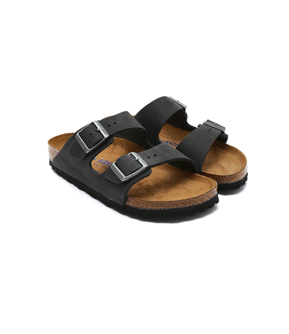 Шлепанцы кожаные arizona bs Birkenstock - графитовый(752483)