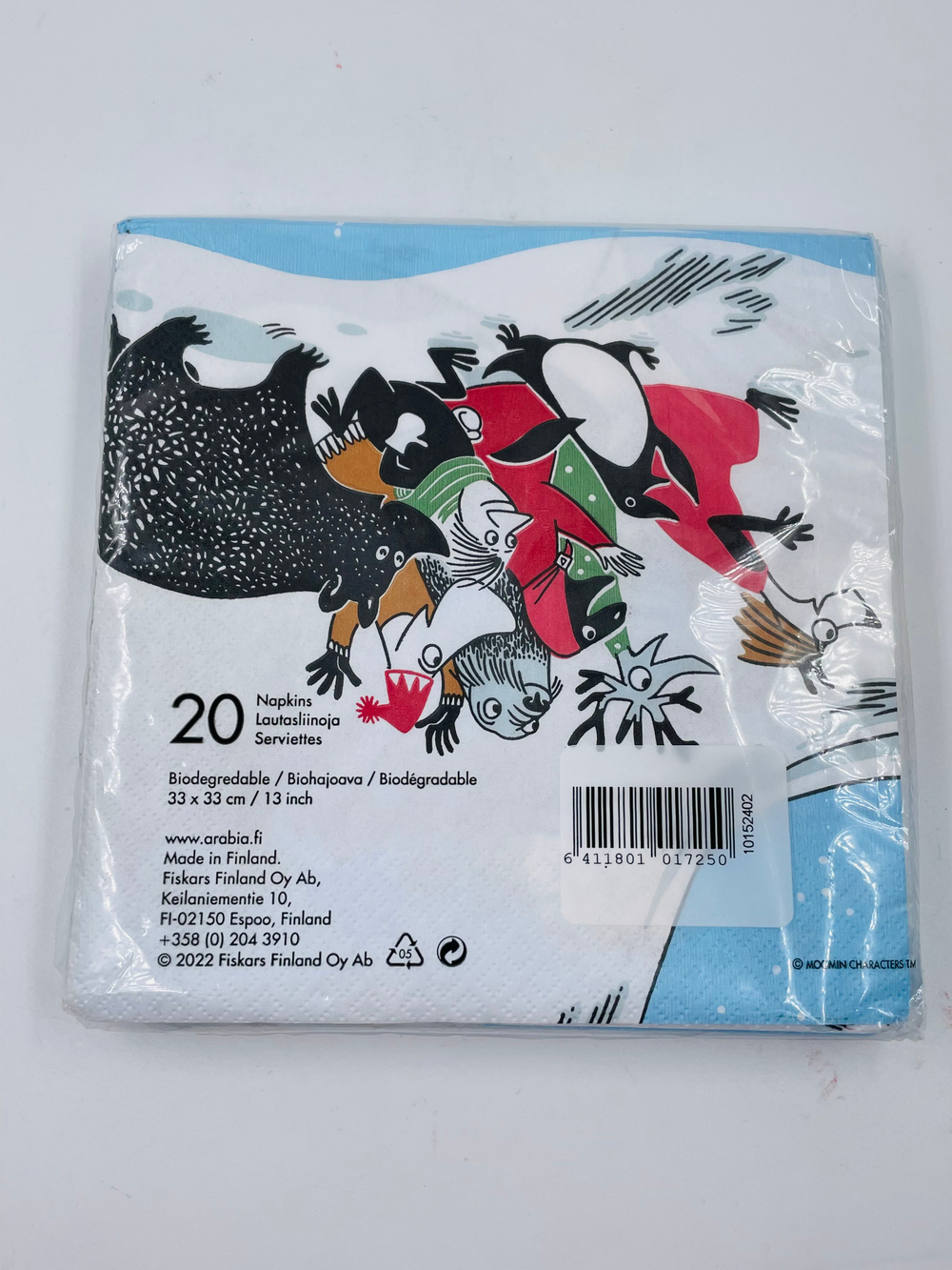 Салфетки бумажные Moomin, Прыжки с трамплина, 33х33 см, 20 салфеток (из Финляндии)