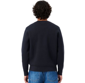 Мужская теннисная кофта Lacoste Jacquard Tennis Crew Neck - black/white