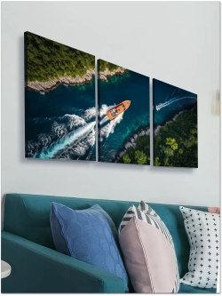 Картина Встреча на реке модульная 50x70см 3шт.